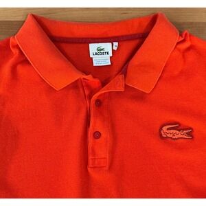Lacoste Mens 11R Orange Polo Shirt Oversized Big Tall Cotton Short Sleeve Peru